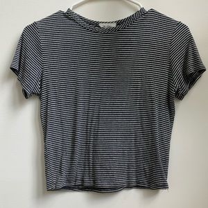 Grey and white striped tee